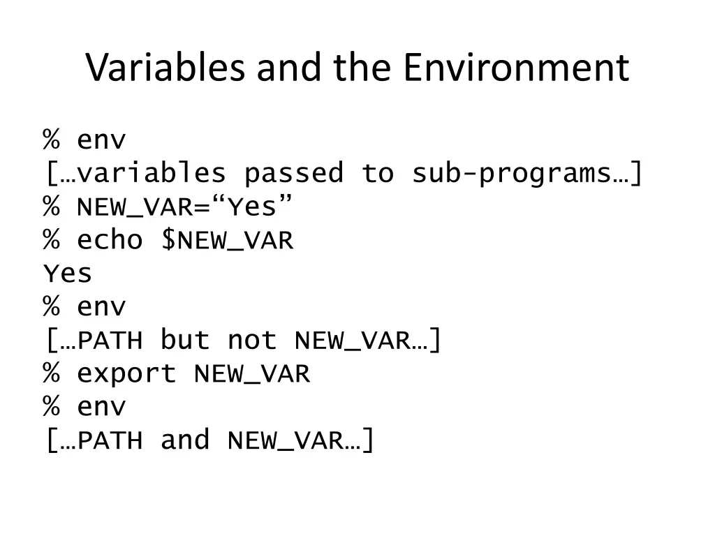 variables and the environment 1