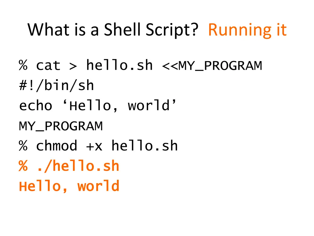 what is a shell script running it