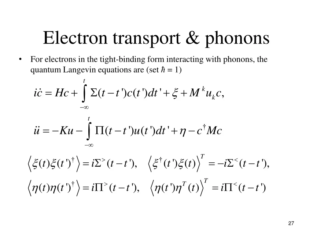 electron transport phonons
