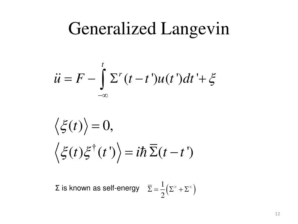 generalized langevin
