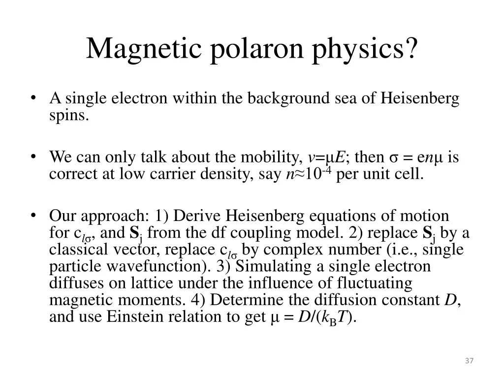 magnetic polaron physics