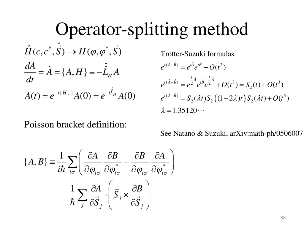operator splitting method h a a h l a