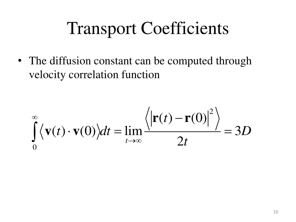 transport coefficients