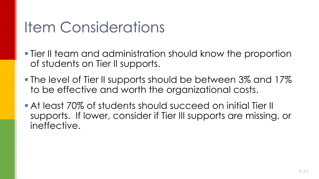 item considerations 4