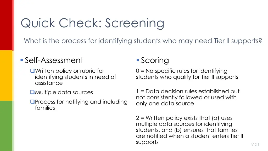 quick check screening