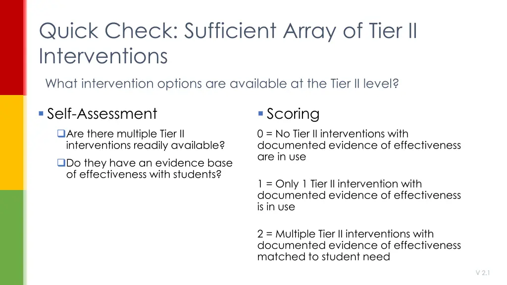 quick check sufficient array of tier