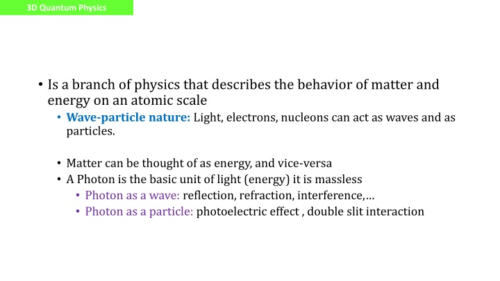 3d quantum physics