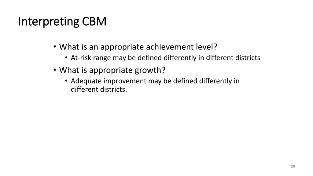 interpreting cbm interpreting cbm