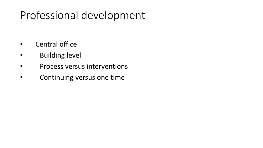 professional development