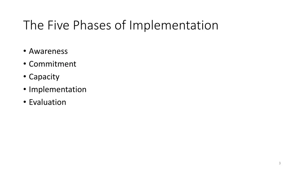 the five phases of implementation