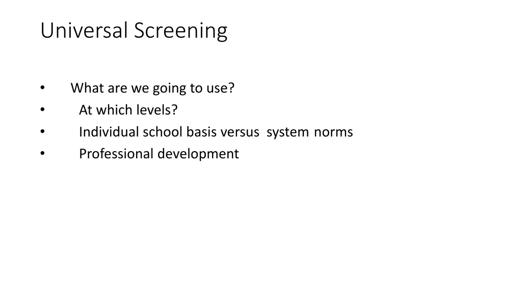universal screening