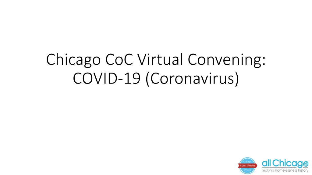 chicago coc virtual convening covid 19 coronavirus