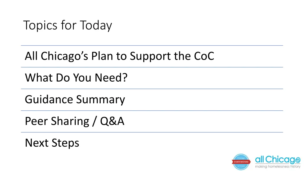 topics for today