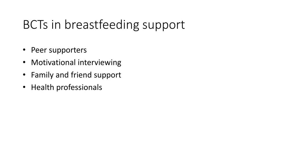 bcts in breastfeeding support