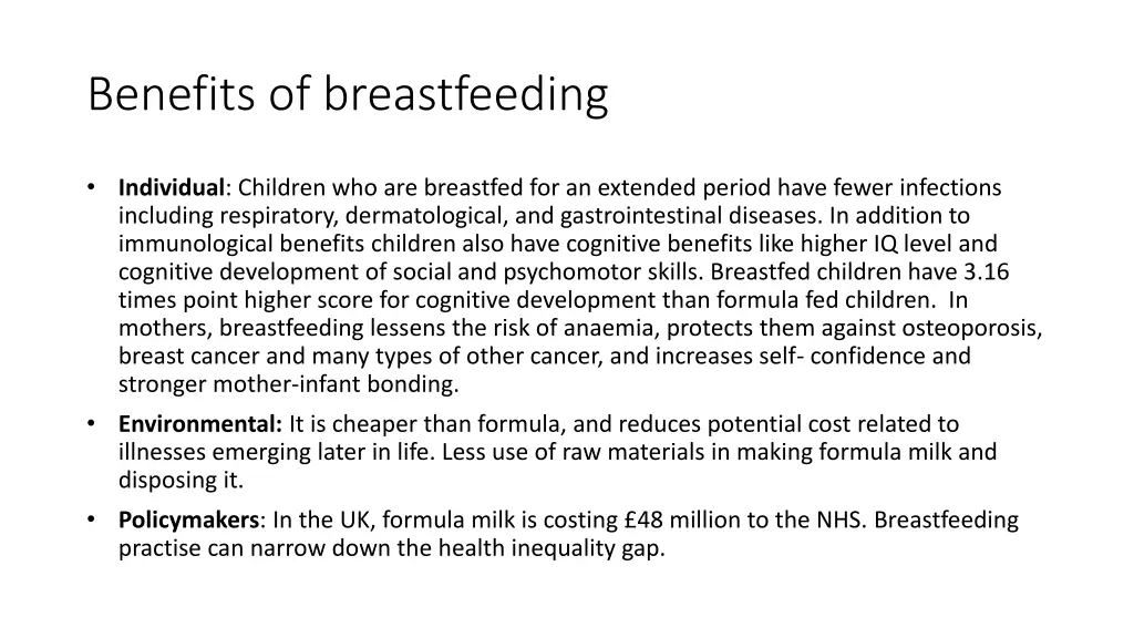 benefits of breastfeeding