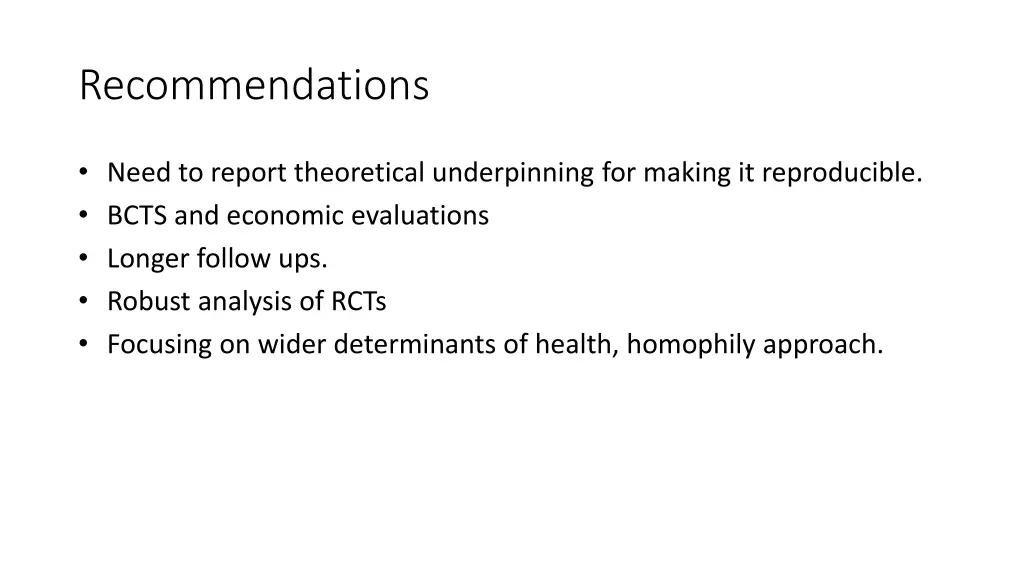 recommendations