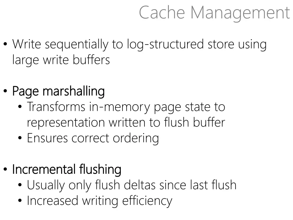 cache management
