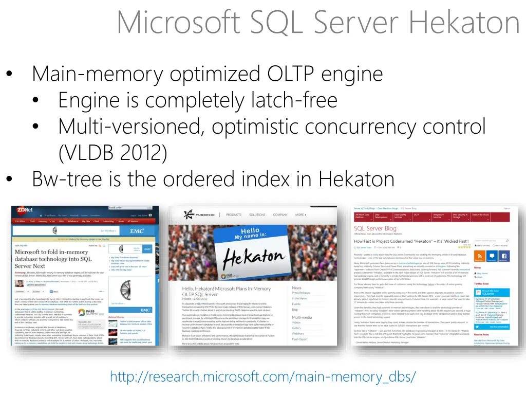 microsoft sql server hekaton