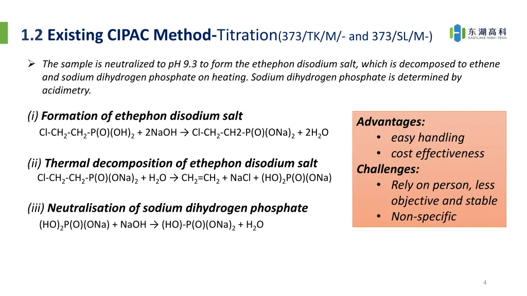 1 2 existing cipac method titration
