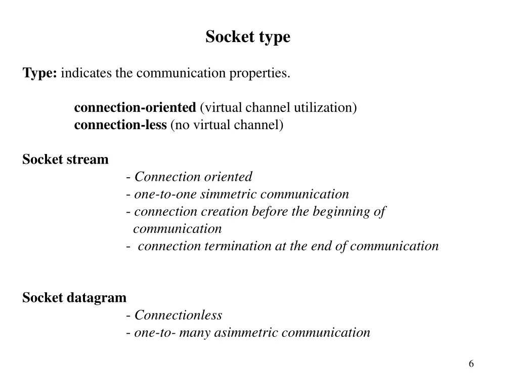 socket type