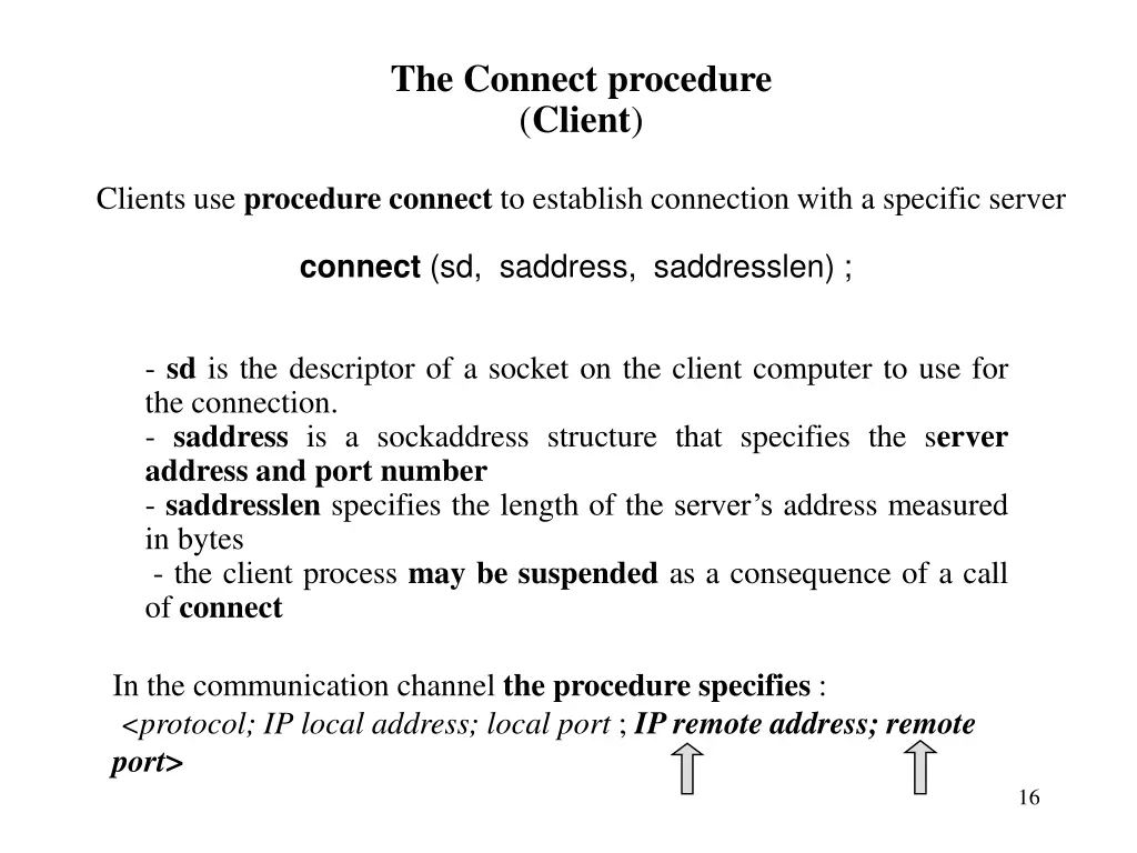 the connect procedure client