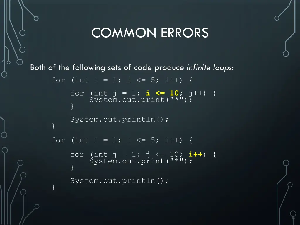 common errors