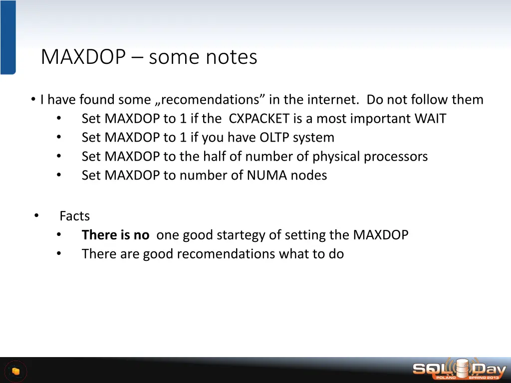 maxdop some notes
