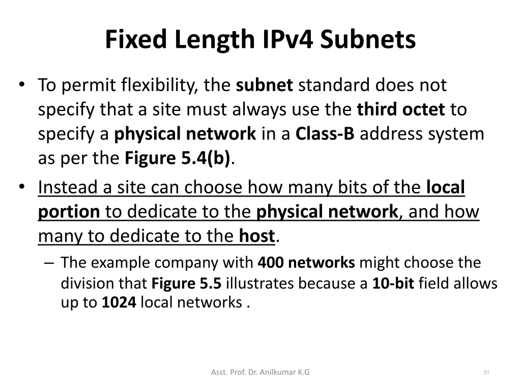 fixed length ipv4 subnets 1