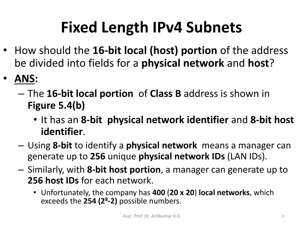 fixed length ipv4 subnets