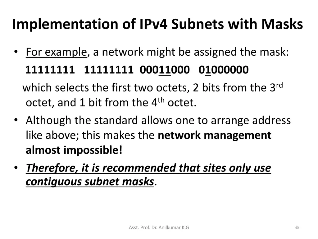implementation of ipv4 subnets with masks 2