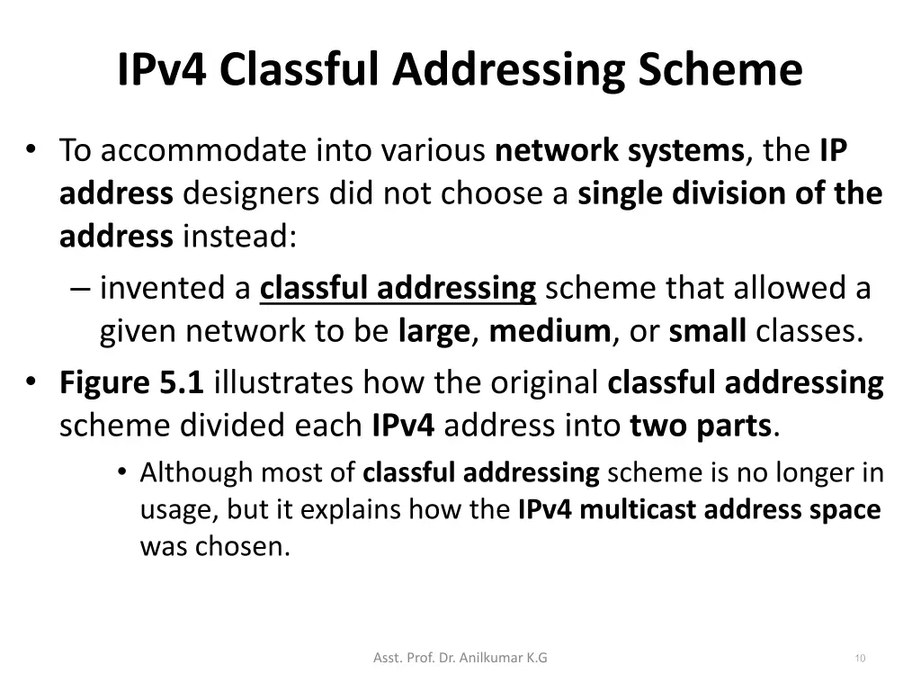 ipv4 classful addressing scheme