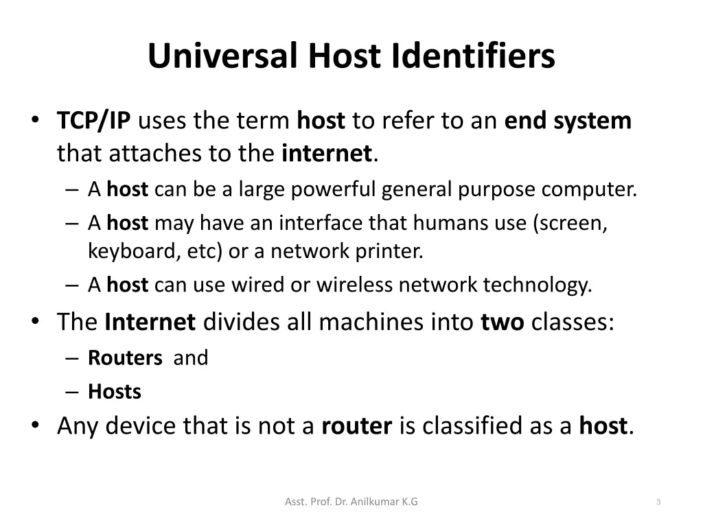 universal host identifiers