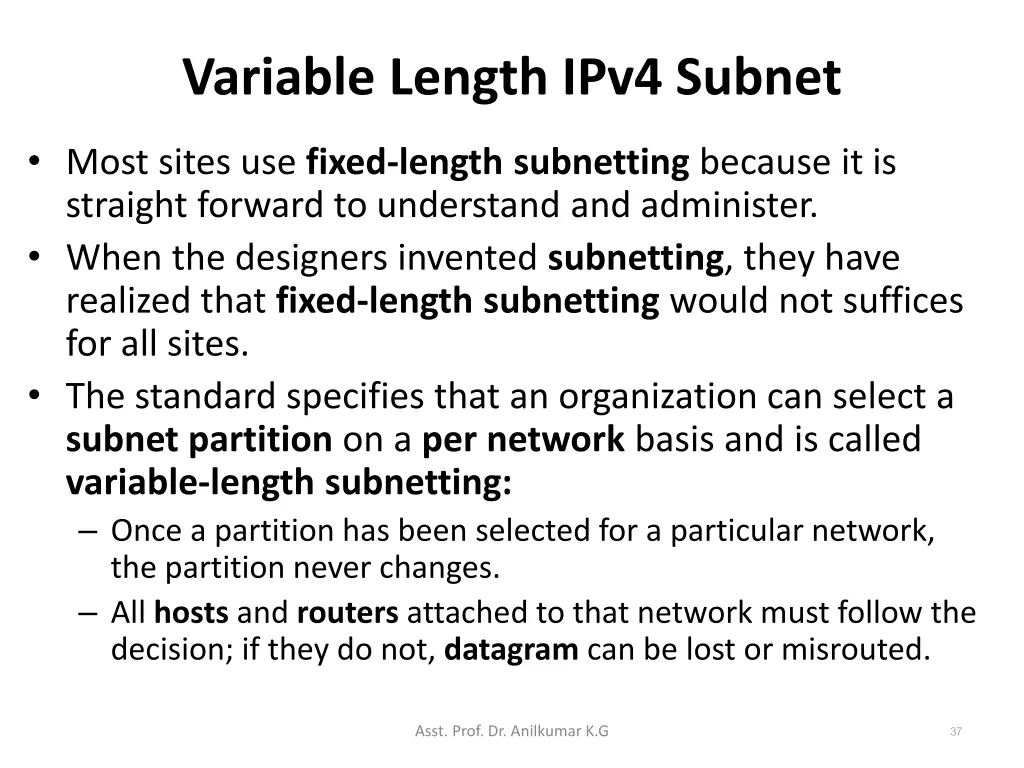 variable length ipv4 subnet