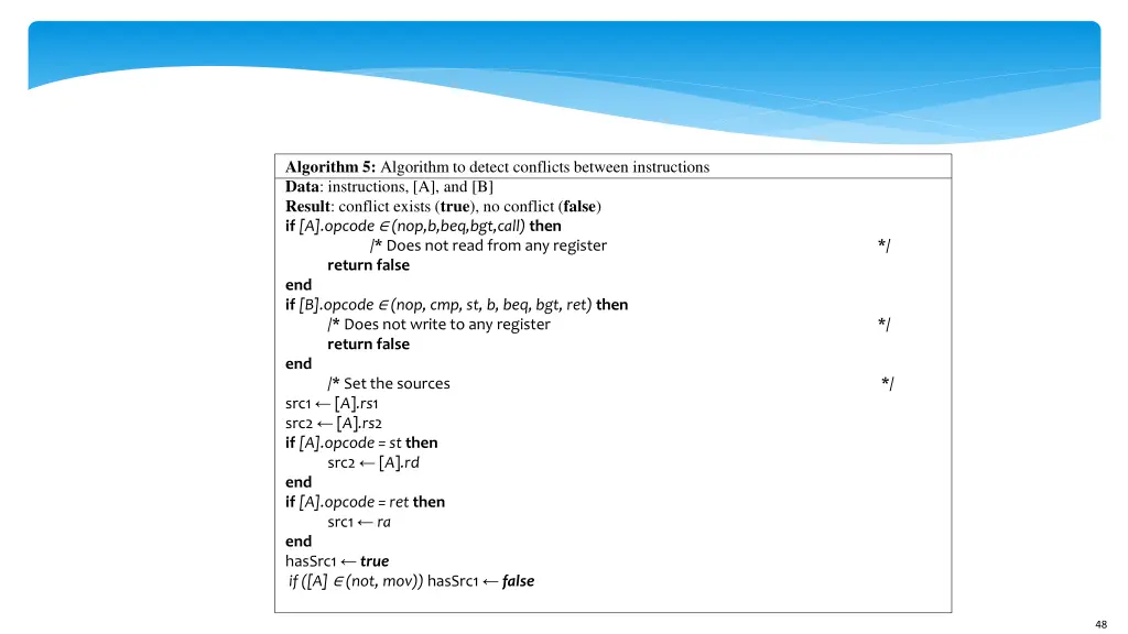 algorithm 5 algorithm to detect conflicts between