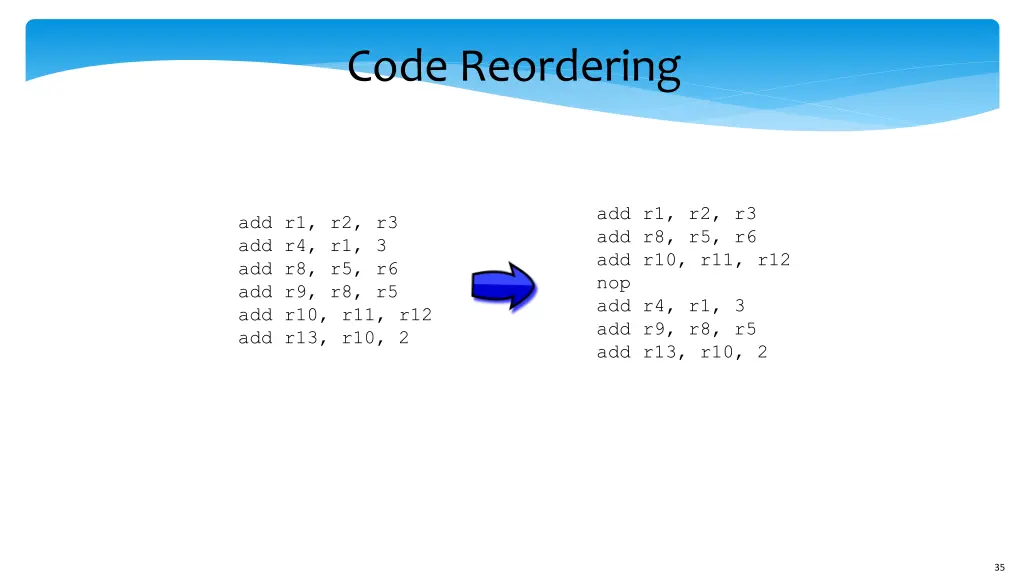 code reordering