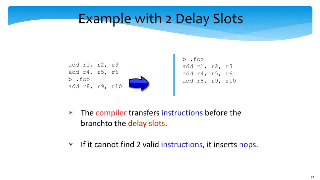 example with 2 delay slots