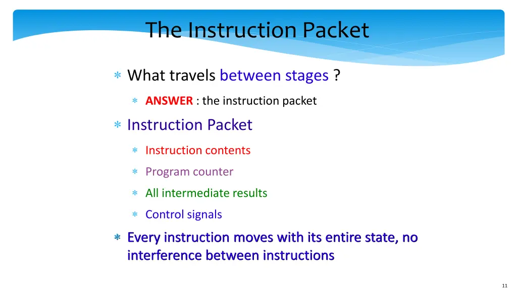 the instruction packet