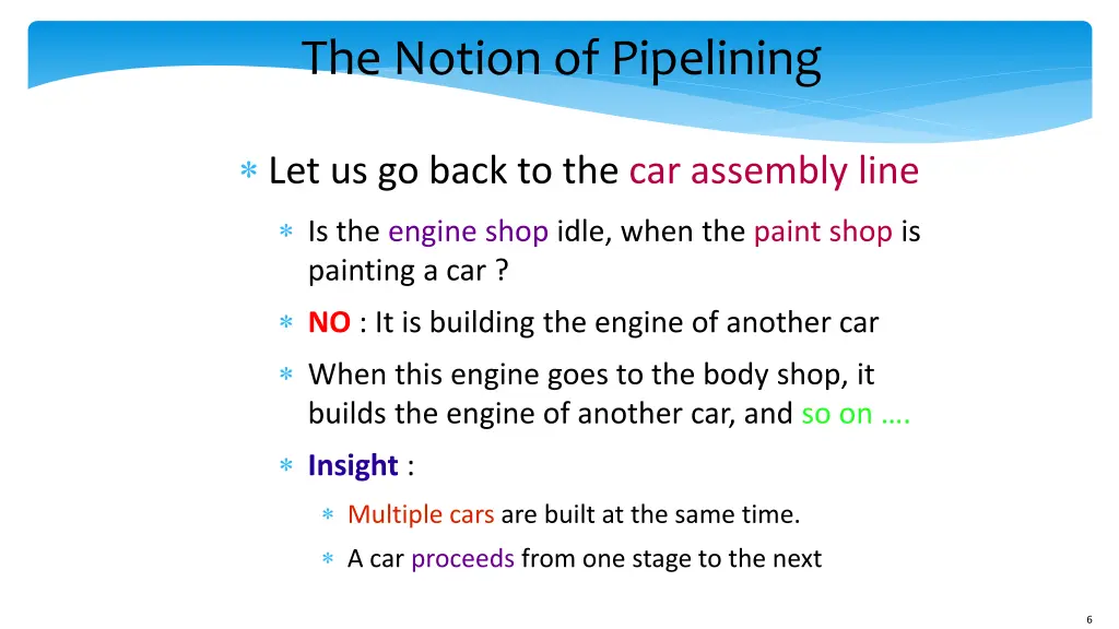 the notion of pipelining