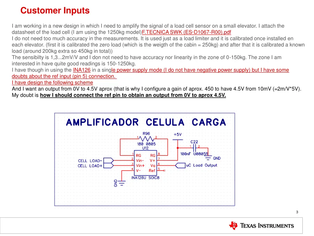 customer inputs