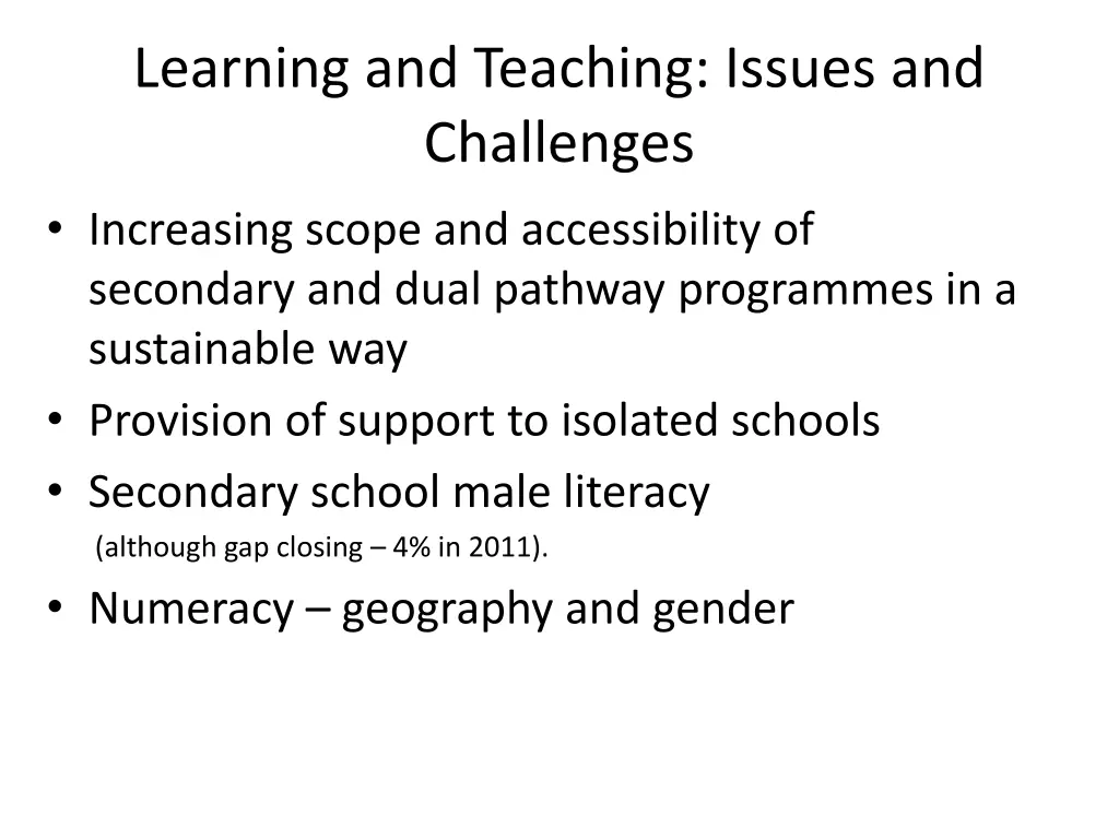 learning and teaching issues and challenges