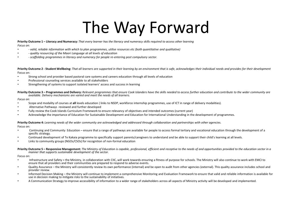 the way forward