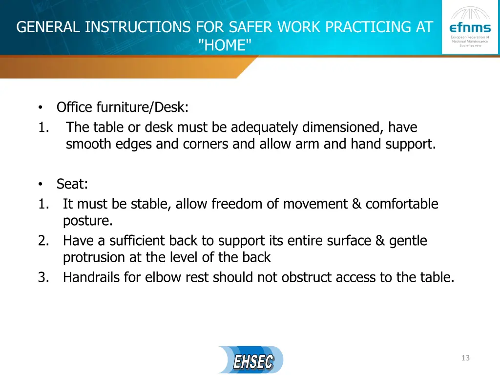 general instructions for safer work practicing 6