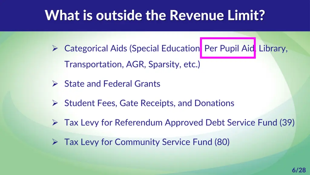 what is outside the revenue limit