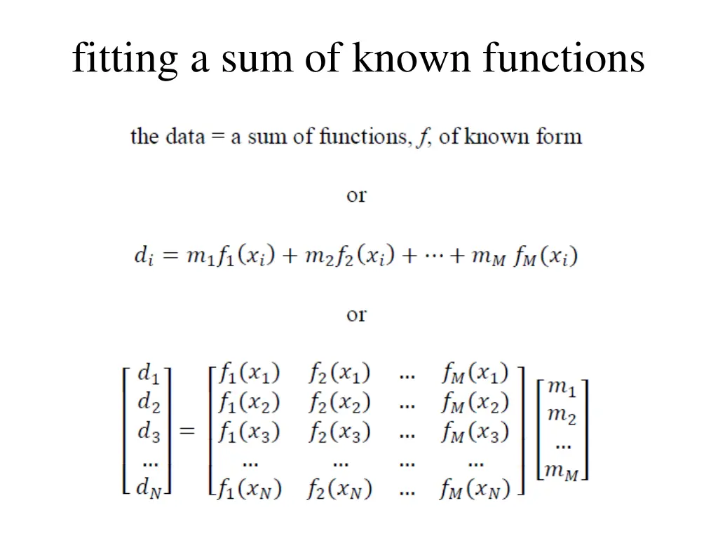 fitting a sum of known functions