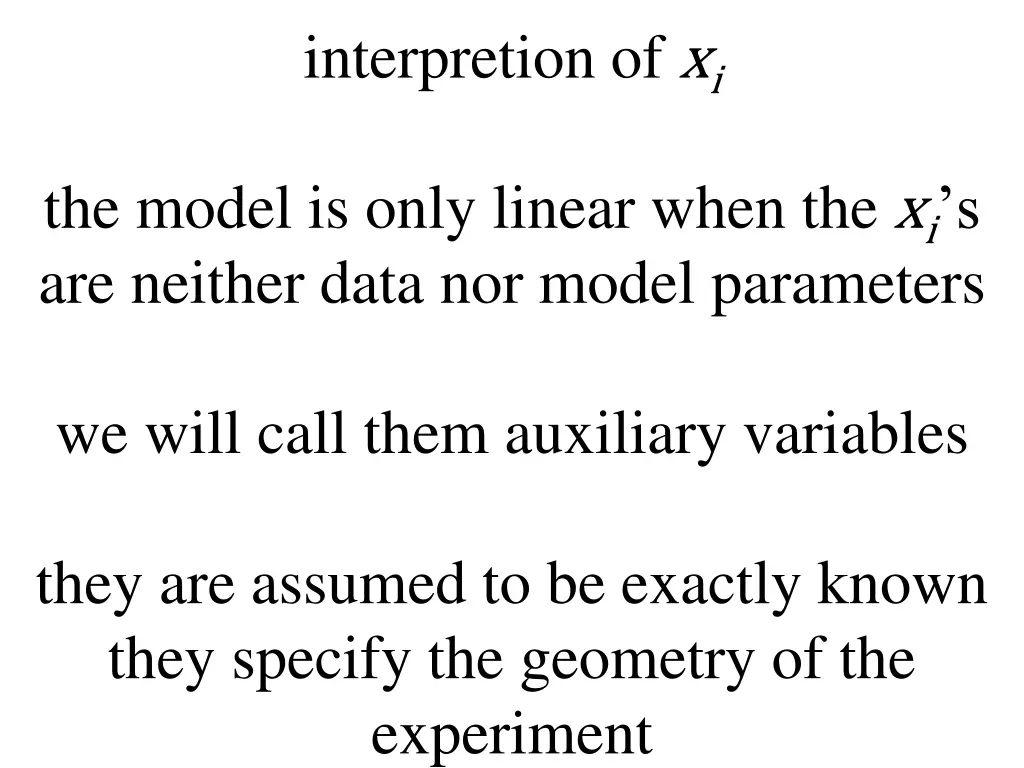 interpretion of x i