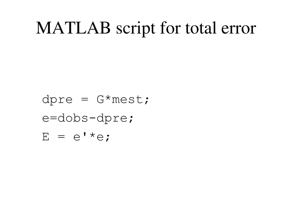 matlab script for total error