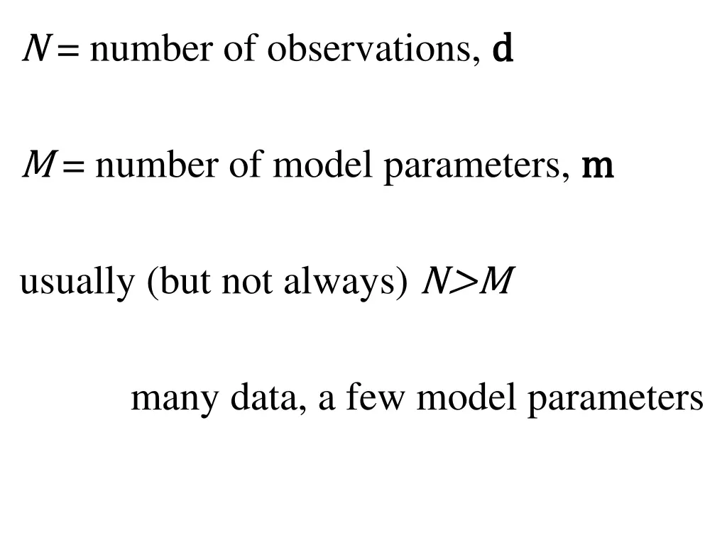n number of observations d d