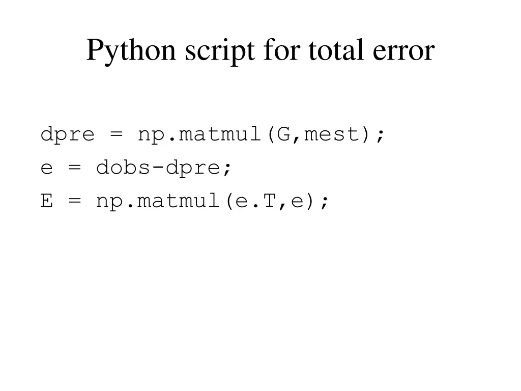 python script for total error