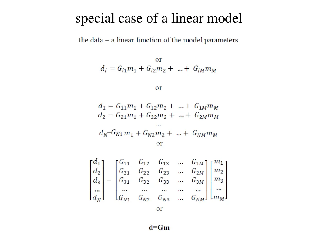 special case of a linear model