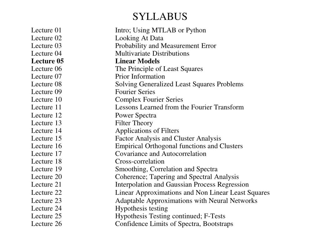 syllabus